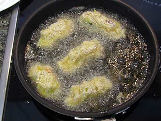 frying colcannon croquettes