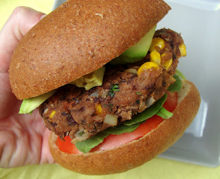 spicy black bean burger from bakeyourday.net