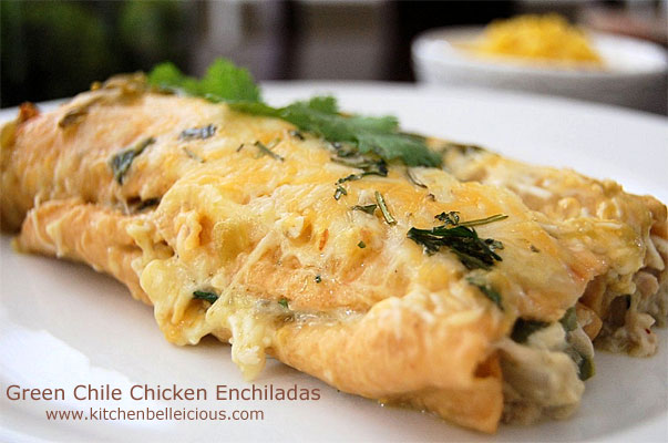 Green Chile Chicken Enchiladas by kitchenbelleicious.com