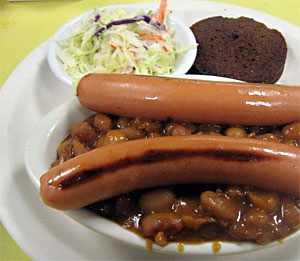 beans and franks for Saturday night dinner