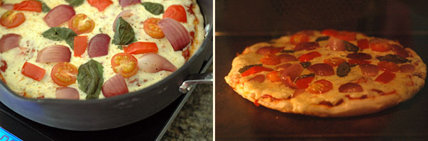 making one pan pizza