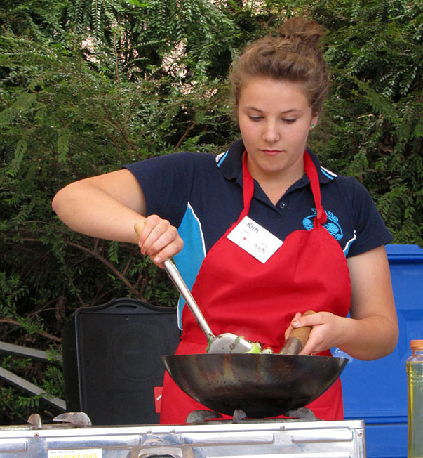 Stir-fry vegetables from the kitchen garden program