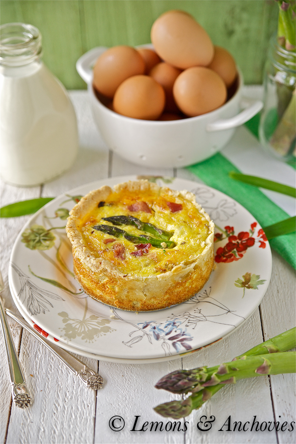 Bacon, Asparagus and Cheddar Quiche