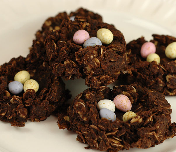 No Bake Chocolate Easter Nests