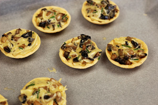 easy mushroom tart with truffle oil