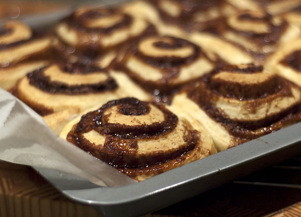 Cinnamon Rolls ready for icing