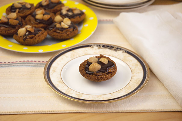 Caramel Tarts with Chocolate Ganache and Macadamia Nuts