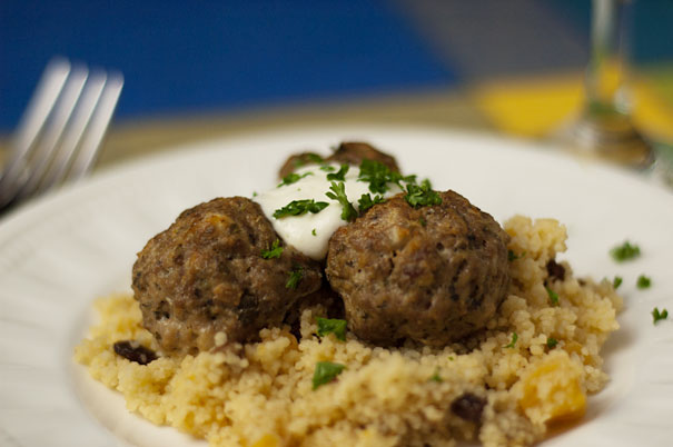 Lamb Meatballs with Fruity Couscous