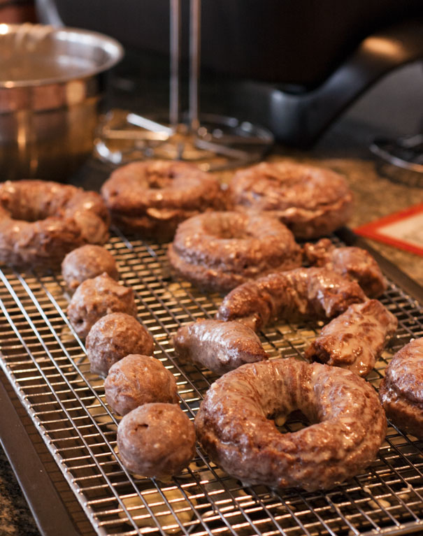 glazed chocolate donuts