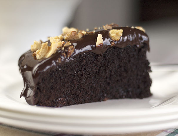 Double Dark Chocolate Cake with Chocolate Ganache