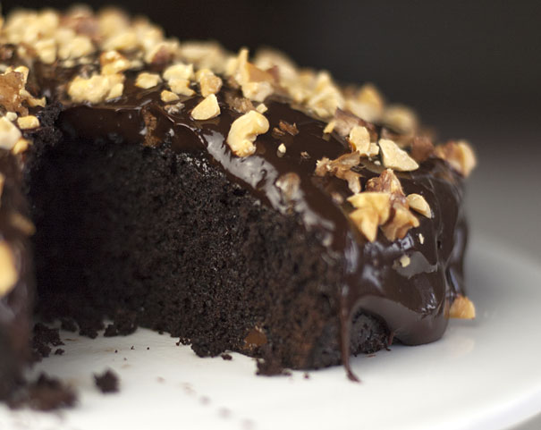 Double Dark Chocolate Cake with Chocolate Ganache