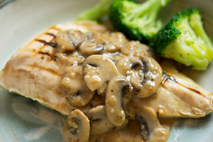 Sous Vide Chicken with Cream and Mushroom Sauce