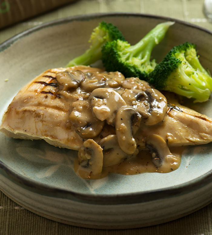 Sous Vide Chicken with Cream and Mushroom Sauce