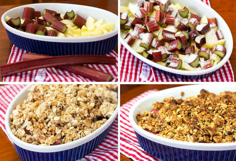 How to make apple rhubarb crumble