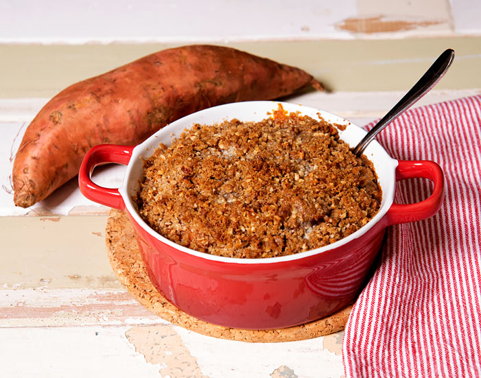 Sweet Potato Casserole with Pecan Streusel Topping