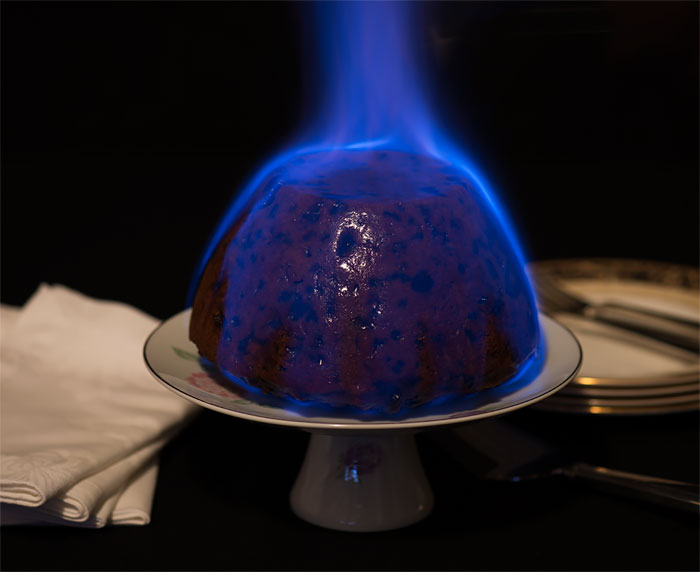 Christmas Pudding on Fire