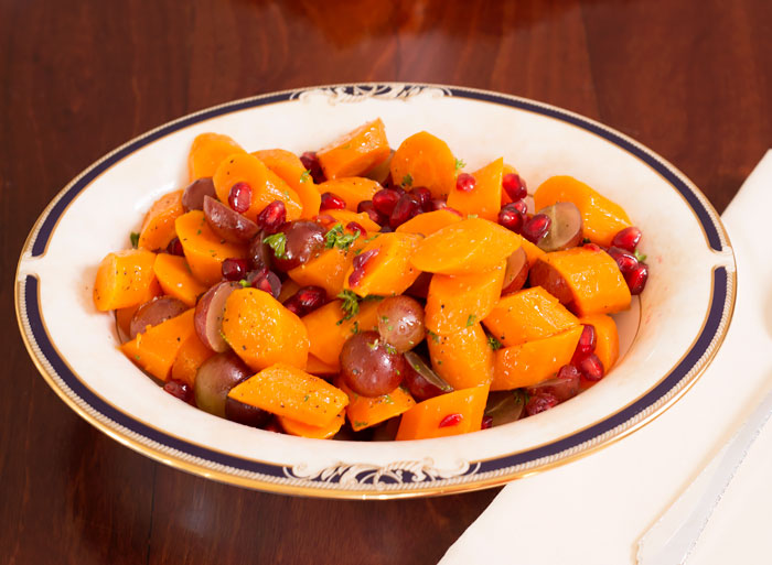 Carrots with Grapes, Honey and Pomegranate