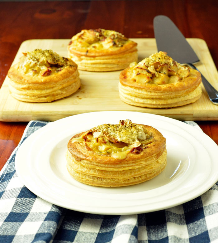 Vol au vents with warm chicken salad