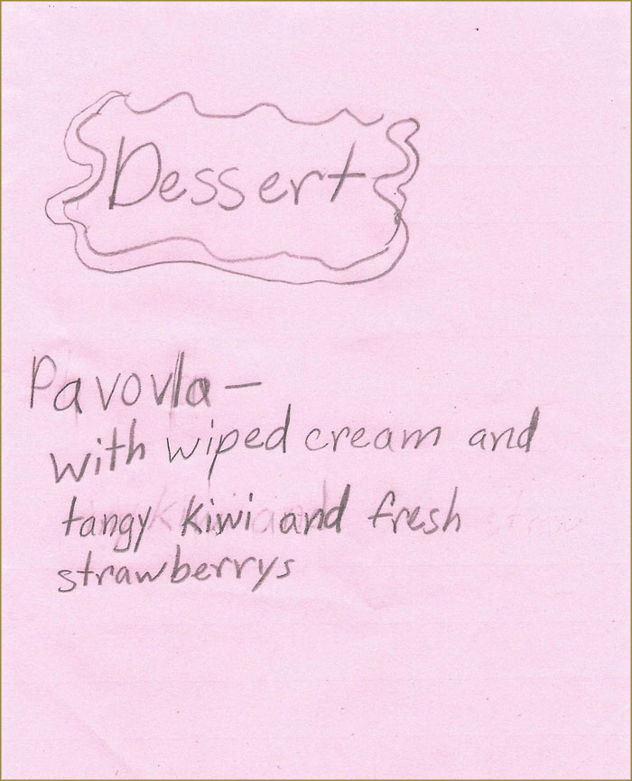 dessert menu