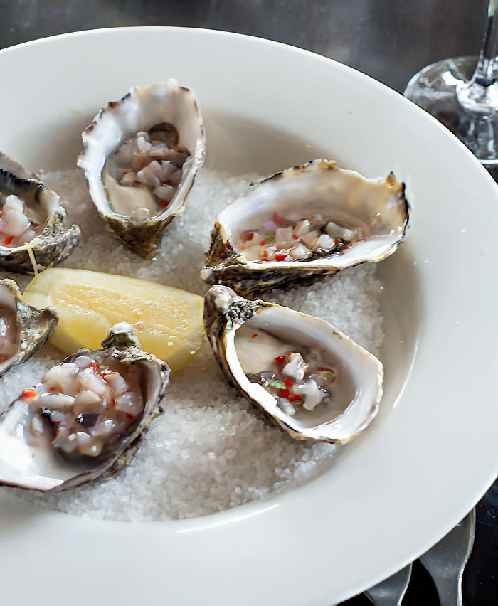 Oysters with Lychees