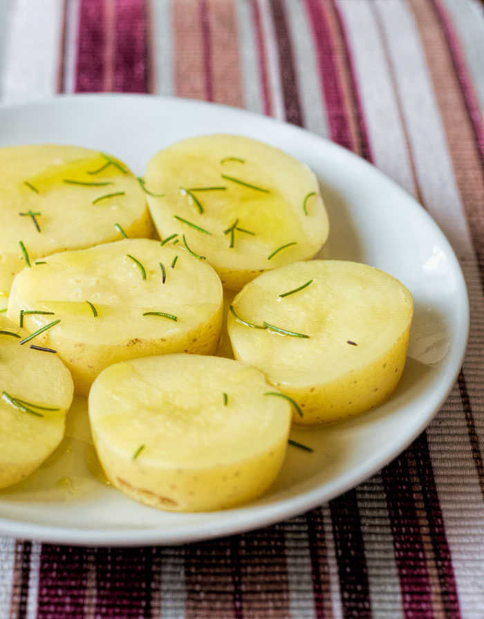 Potato slices ready for the bbq