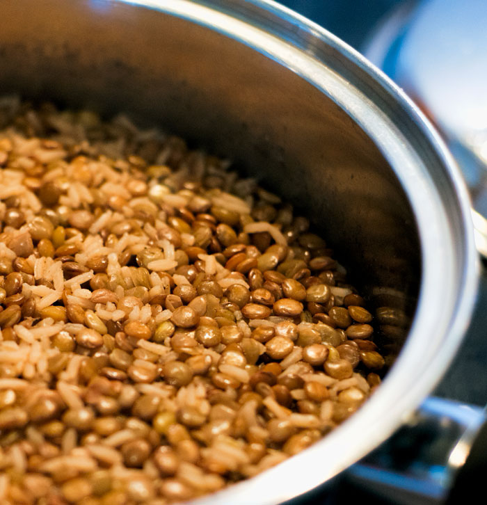 Lentils and rice for megadarra